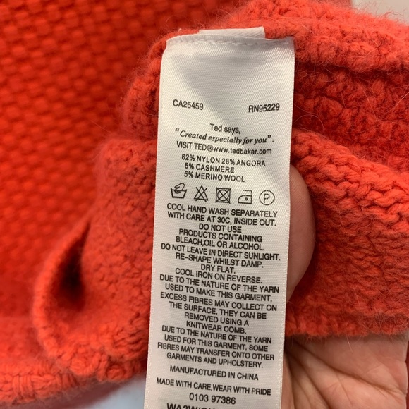 Ted Baker London heavy wool blend waffle knit sleeveless mini dress. Size 4 U.S. - Picture 5 of 5